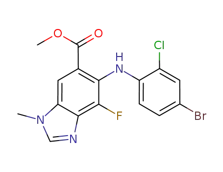 methyl 5-[(4-bromo-2-chlorophenyl)amino]-4-fluoro-1-methyl-1H-benzimidazole-6-carboxylate