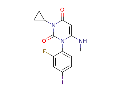 3-cyclopropyl-1-(2-fluoro-4-iodophenyl)-6-methylamino-1H-pyrimidine-2,4-dione