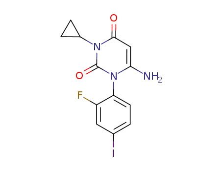 6-amino-3-cyclopropyl-1-(2-fluoro-4-iodo-phenyl)-1H-pyrimidine-2,4-dione