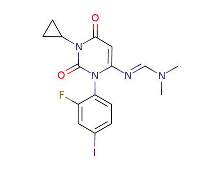 N'-[1-cyclopropyl-3-(2-fluoro-4-iodo-phenyl)-2,6-dioxo-1,2,3,6-tetrahydro-pyrimidin-4-yl]-N,N-dimethyl-formamidine