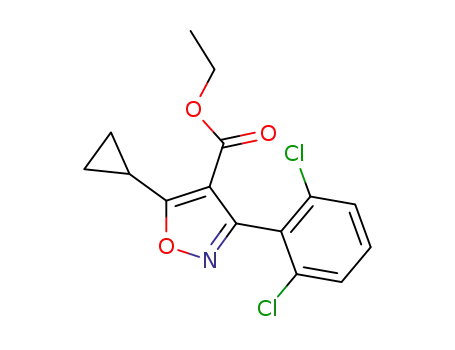 ethyl 5-cyclopropyl-3-(2,6-dichlorophenyl)-1,2-oxazole-4-carboxylate